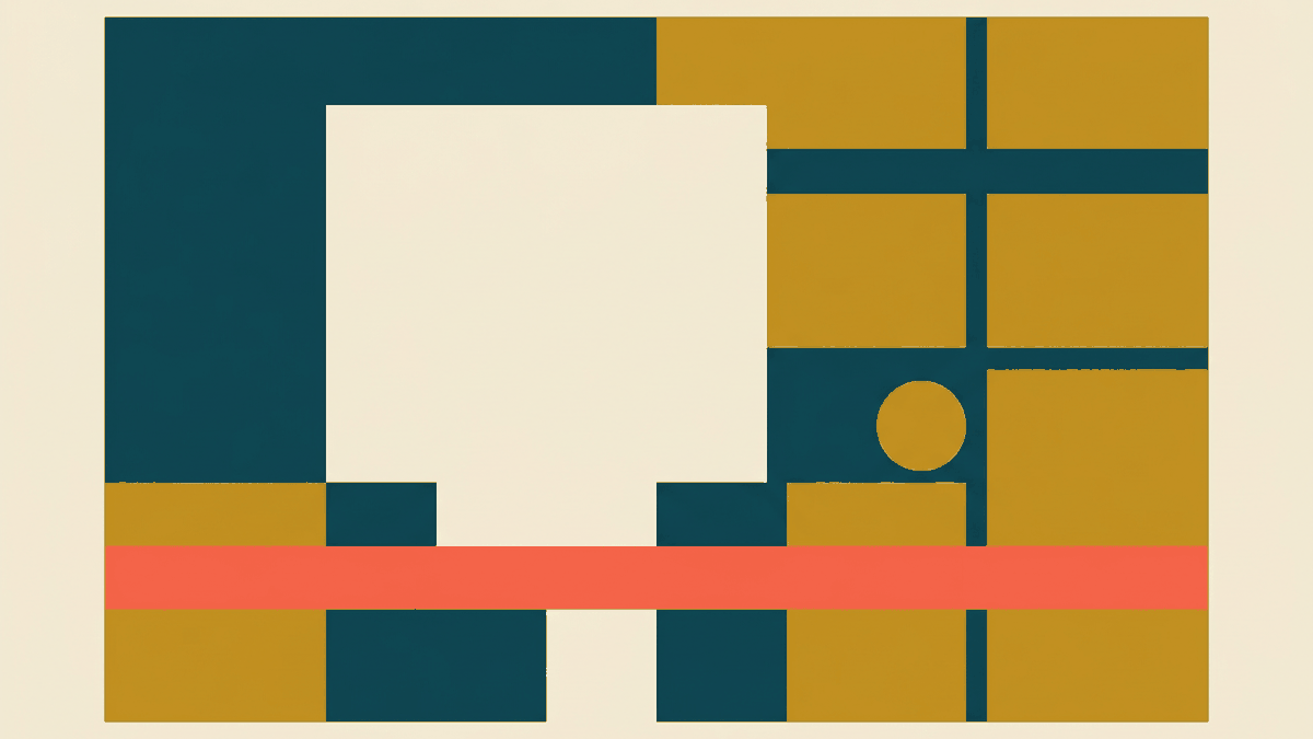 Flat illustration of a passport, a calendar and an immigration stamp with a red date, deep teal and gold