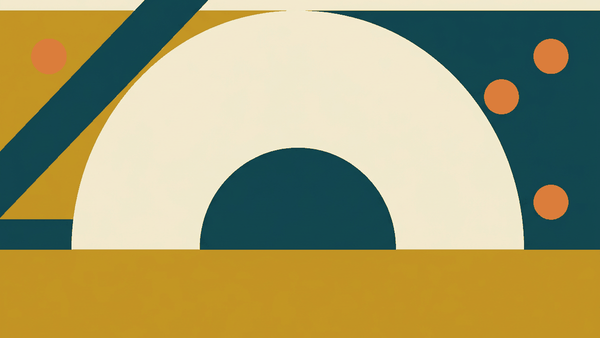 Flat illustration of a wok over a flame with a mortar, pestle and spice bowls beside it, deep teal and gold