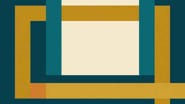 Flat illustration of a portrait frame with flowers and a pair of hands placed together in a wai, deep teal and gold