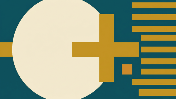 Flat illustration of a medical insurance card beside a hospital cross and a document with a seal, deep teal and gold