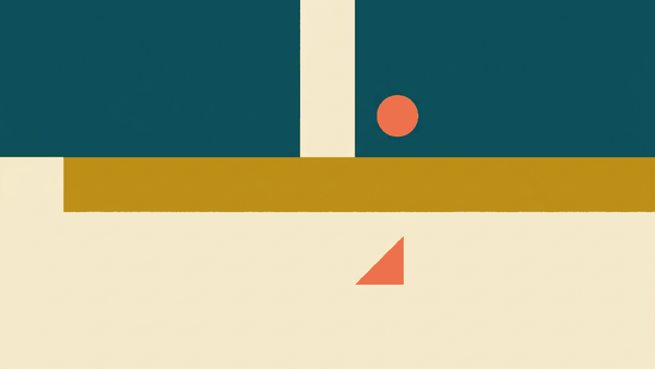 Flat illustration of a border crossing checkpoint with a road, a sign and a bus between two flags, deep teal and gold