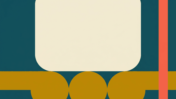 Flat illustration of a permanent residence card beside a house and a set of official stamps, deep teal and gold